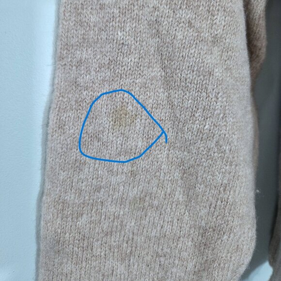 Heather Tweed Beige Wool Shetland Sweater Size XL - Picture 3 of 3